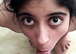 Indian housewife makes POV blowjob